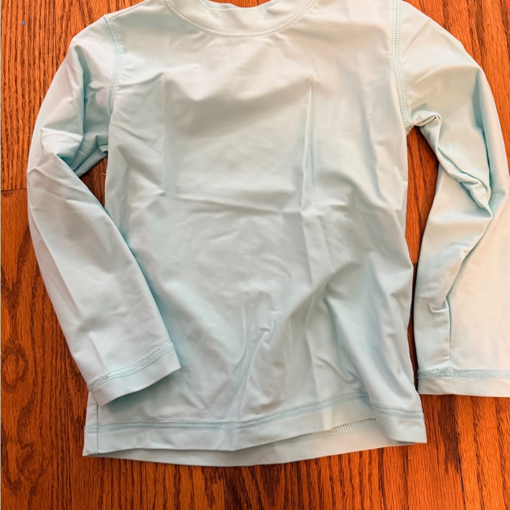 Primary Kids Long-Sleeve Rash Guard Top in Light Teal